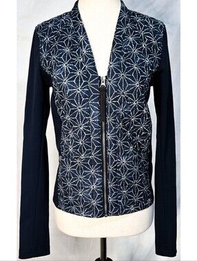 Lululemon Cardigan & Again Jacket Quilted Coat Puffer Exploded Sashiko Navy Blue